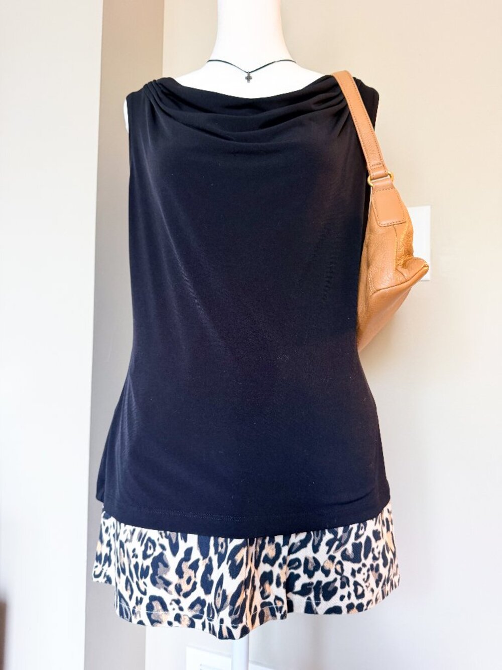 Calvin Klein Black Cowl Neck Tank - Size Medium
